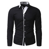 British Style Men's Dress Shirts Casual Shirts Long Sleeve Slim Fit Cotton Shirt Black White Classic Man Clothes Camisa Hombre
