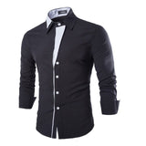 British Style Men's Dress Shirts Casual Shirts Long Sleeve Slim Fit Cotton Shirt Black White Classic Man Clothes Camisa Hombre