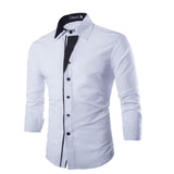 British Style Men's Dress Shirts Casual Shirts Long Sleeve Slim Fit Cotton Shirt Black White Classic Man Clothes Camisa Hombre